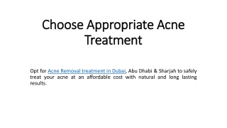 Choose Appropriate Acne Treatment