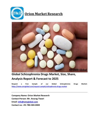 Global Schizophrenia Drugs Market Size, Industry Trends, Share and Forecast 2019-2025