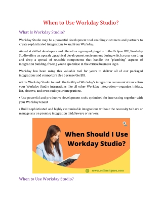When Should I Use Workday Studio?