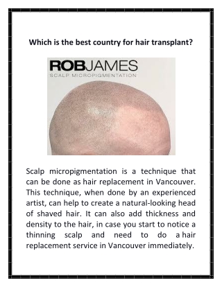 Which is the best country for hair transplant?