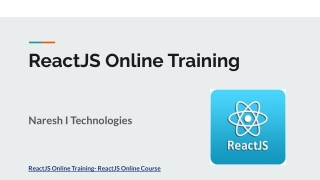 What is ReactJS Online Training