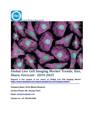 Global Live Cell Imaging Market Trends, Size, Share, Forecast - 2019-2025