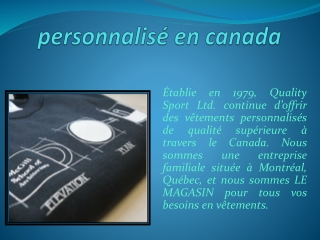 personnalisé en canada