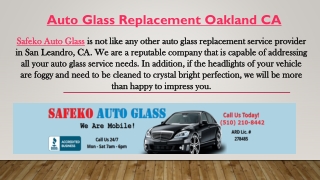 Auto Glass Replacement Oakland CA