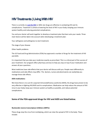 HIV Treatment | living with HIV