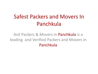 Safest Packers and Movers In Panchkula