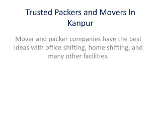 Assured Packers and Movers In Kanpur