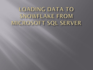 SQL Server To Snowflake