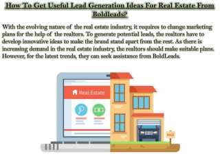 How To Get Useful Lead Generation Ideas For Real Estate From Boldleads?