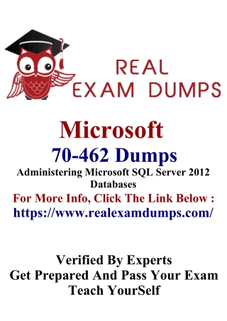 Latest Microsoft 70-462 Dumps - RealExamDumps