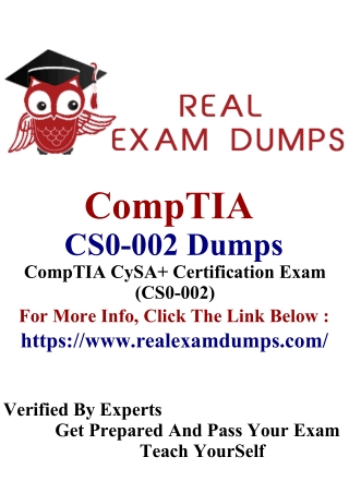 CompTIA CS0-002 Exam Dumps - RealExamDumps