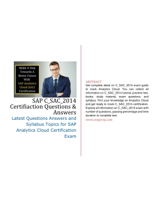 SAP C_SAC_2014 Certifiaction Questions & Answers and Exam Guide [PDF]