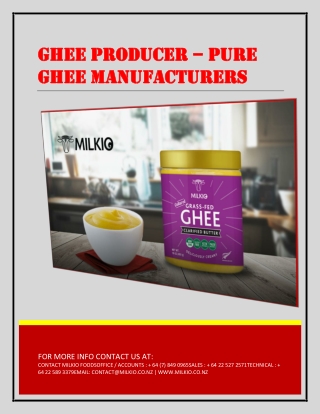 Ghee producer – Pure Ghee Manufacturers