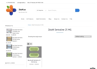 Zoloft Sertraline 25 MG Tablet | Buy Zoloft Sertraline 25 MG Online in USA