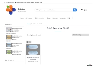 Zoloft Sertraline 50 MG Tablet | Buy Zoloft Sertraline 50 MG Online in USA