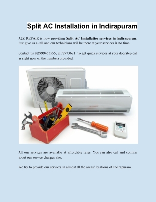 Split AC Installation in Indirapuram