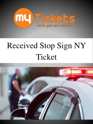 Received Stop Sign NY Ticket