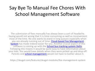 Say Bye To Manual Fee Chores With School Management Software