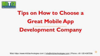 Tips on How to Choose a Great Mobile App Development Company