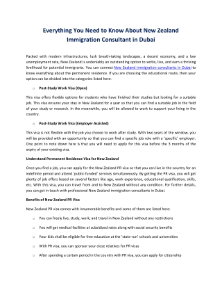 Everything You Need to Know About New Zealand Immigration Consultant in Dubai