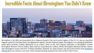 Incredible Facts About Birmingham You Didn’t Know