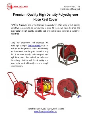 Premium Quality High Density Polyethylene Hose Reel Cover