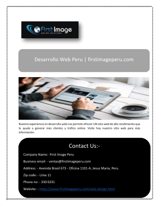 Diseño de Páginas Web Perú| Firstimageperu.com