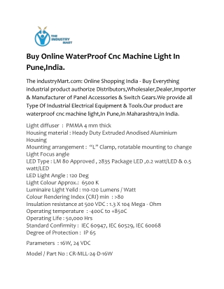 Buy Online Waterproof Cnc Machine Light In Pune,India