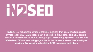 White label SEO Services Company - In2SEO