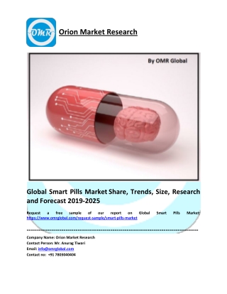 Global Smart Pills Market- Global Industry Analysis, Size, Share, Growth, Trends, and Forecast 2019 – 2025