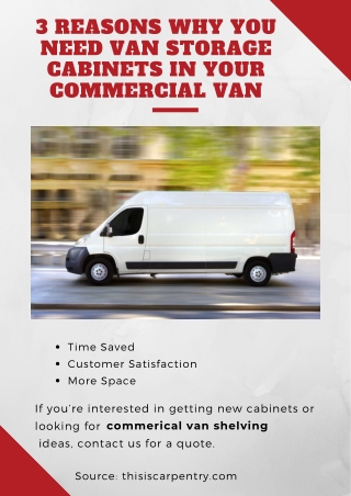 3 Reasons Why You Need Van Storage Cabinets In Your Commercial Van