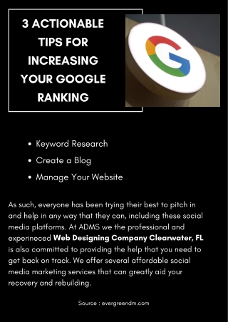 3 Actionable Tips for Increasing Your Google Ranking