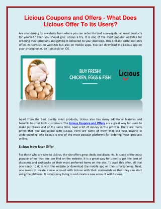 Licious Coupons and Offers - What Does Licious Offer To Its Users?