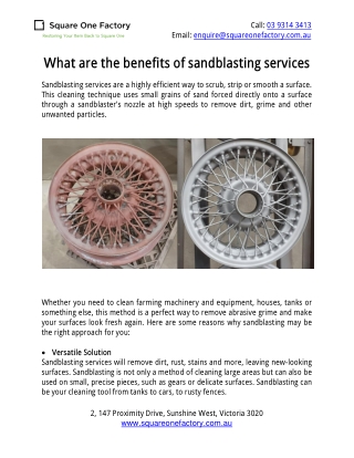 What are the benefits of sandblasting services