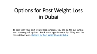 Options for Post Weight Loss in Dubai