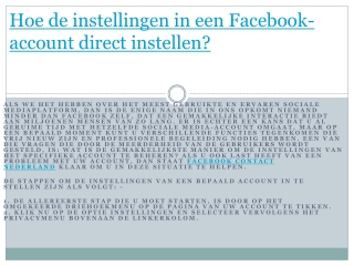 Telefoonnummer facebook neem contact op met een voor u betere online service