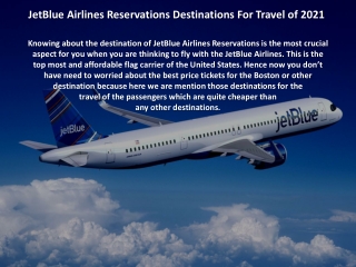 JetBlue Airlines Reservations Destinations For Travel of 2021