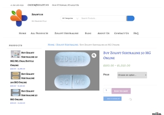 Buy Zoloft Sertraline 50 MG Tablet Online | Buy Zoloft Sertraline 50 MG Online in US