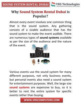 Why Sound System Rental Dubai For Your Event