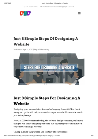 Just 8 Simple Steps Of Designing A Website