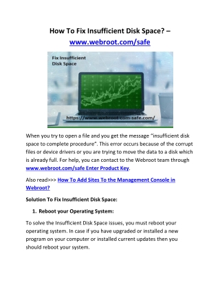 How To Fix Insufficient Disk Space? – www.webroot.com/safe