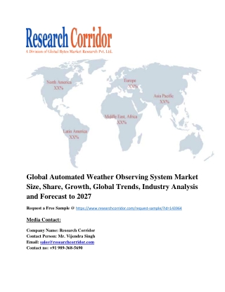 Global Automated Weather Observing System Market Size, Share, Growth, Global Trends, Industry Analysis and Forecast to 2