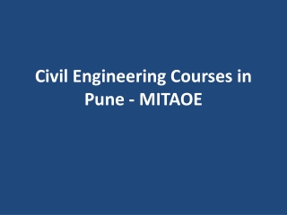 Civil Engineering Courses in Pune - MITAOE