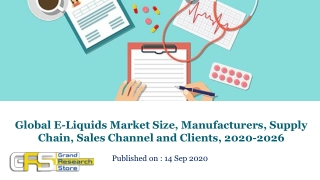 Global E-Liquids Market Size, Manufacturers, Supply Chain, Sales Channel and Clients, 2020-2026