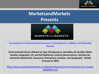 Increasing Use of Environmental Sensors in Smartphone’s, Tablets, and Wearable Devices