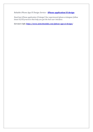 Reliable iPhone App UI Design Service – iPhone application UI design
