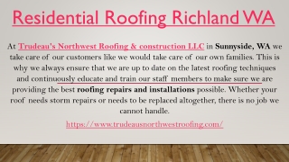 Residential Roofing Richland WA