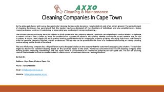 Cleaning companies in cape town