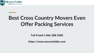 Best Cross Country Movers Even Offer Packing Services