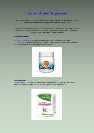 Immunity Booster Supplements